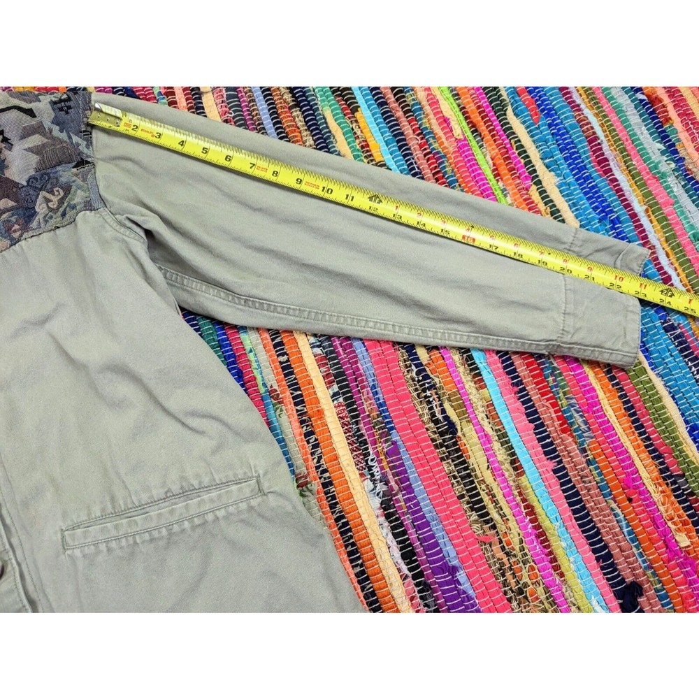 VTG LL Bean Womens Chore Coat Barn Adirondack Jacket Patchwork Cotton Gray Sz L? - Picture 11 of 11